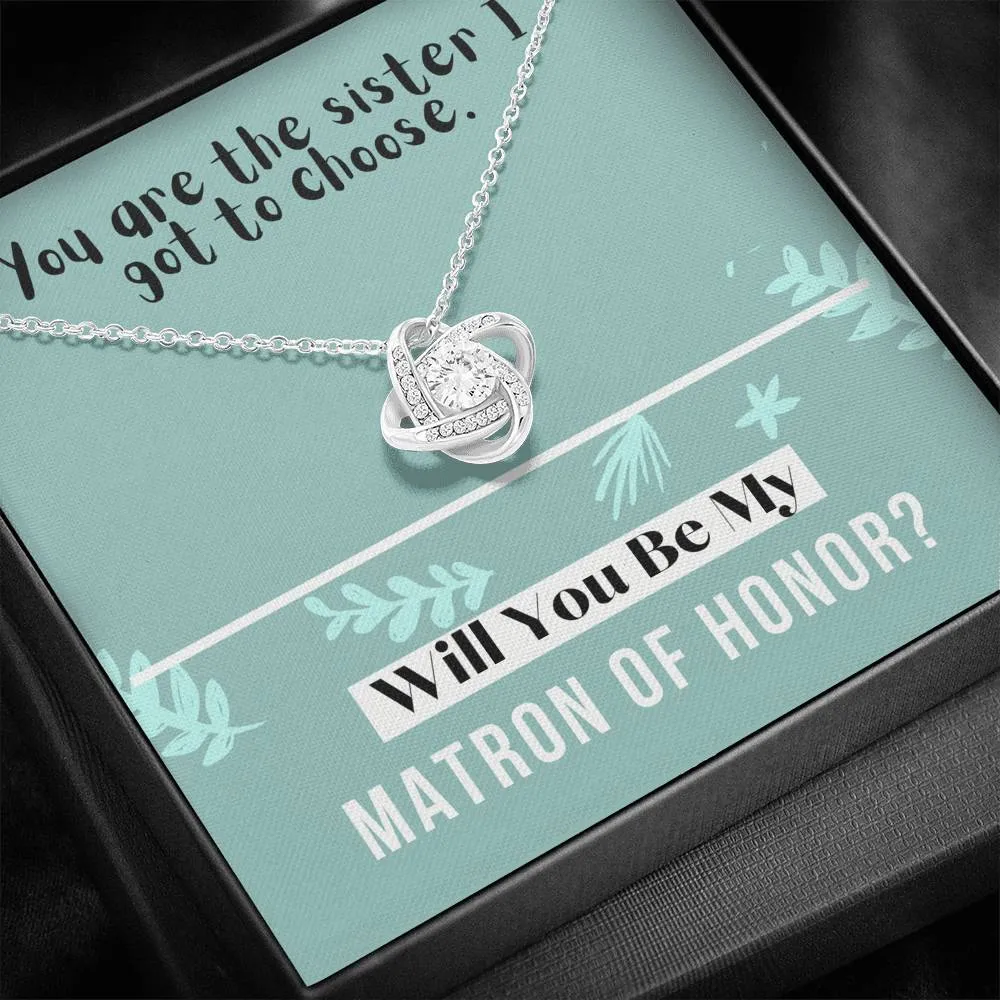Matron of Honor Love Knot Necklace