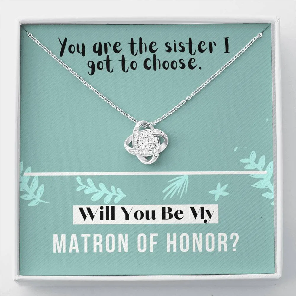 Matron of Honor Love Knot Necklace