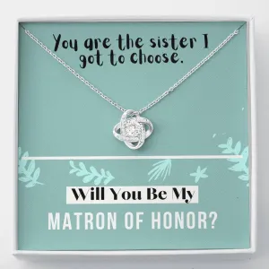 Matron of Honor Love Knot Necklace