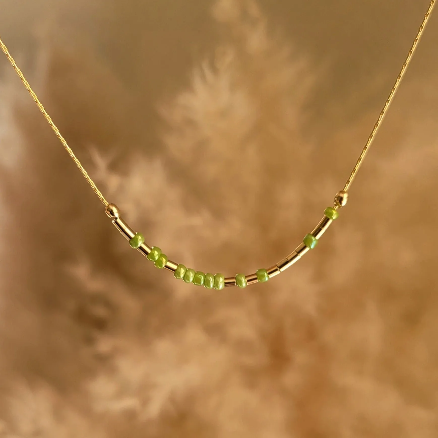 Maui Strong Morse Code Necklace Seed Beads