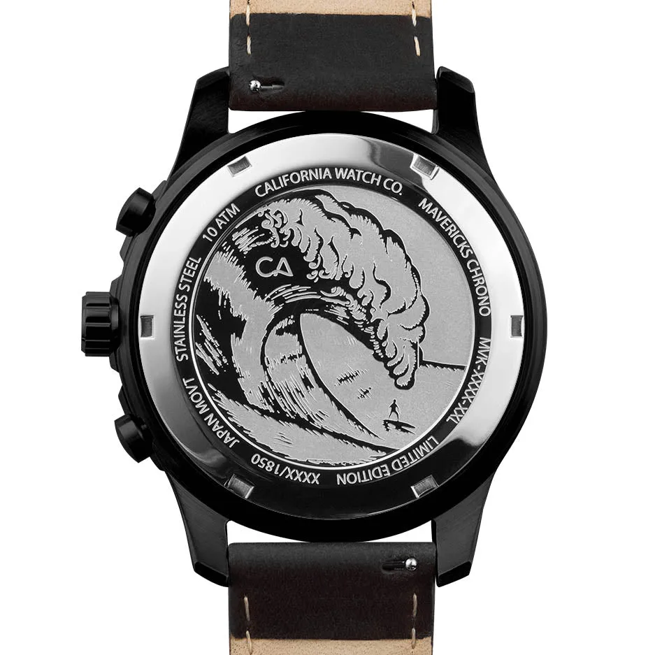Mavericks Chrono Leather All Black Red