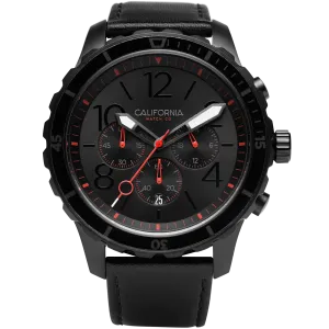 Mavericks Chrono Leather All Black Red