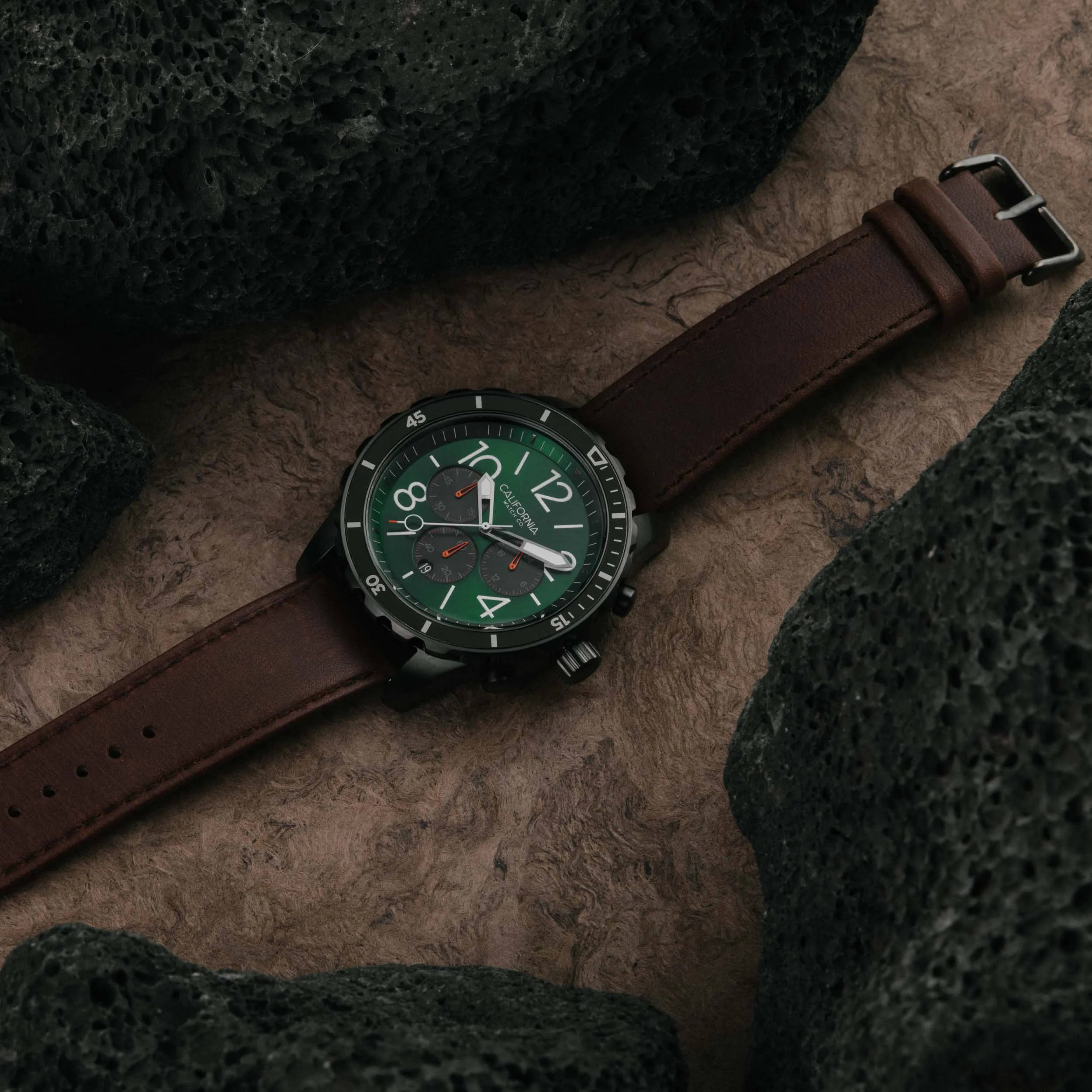 Mavericks Chrono Leather Dark Brown Green