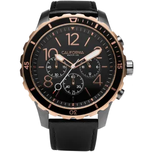 Mavericks Chrono Leather Gunmetal Rose Gold