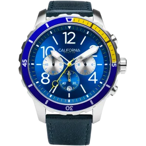 Mavericks Chrono Leather Navy Yellow