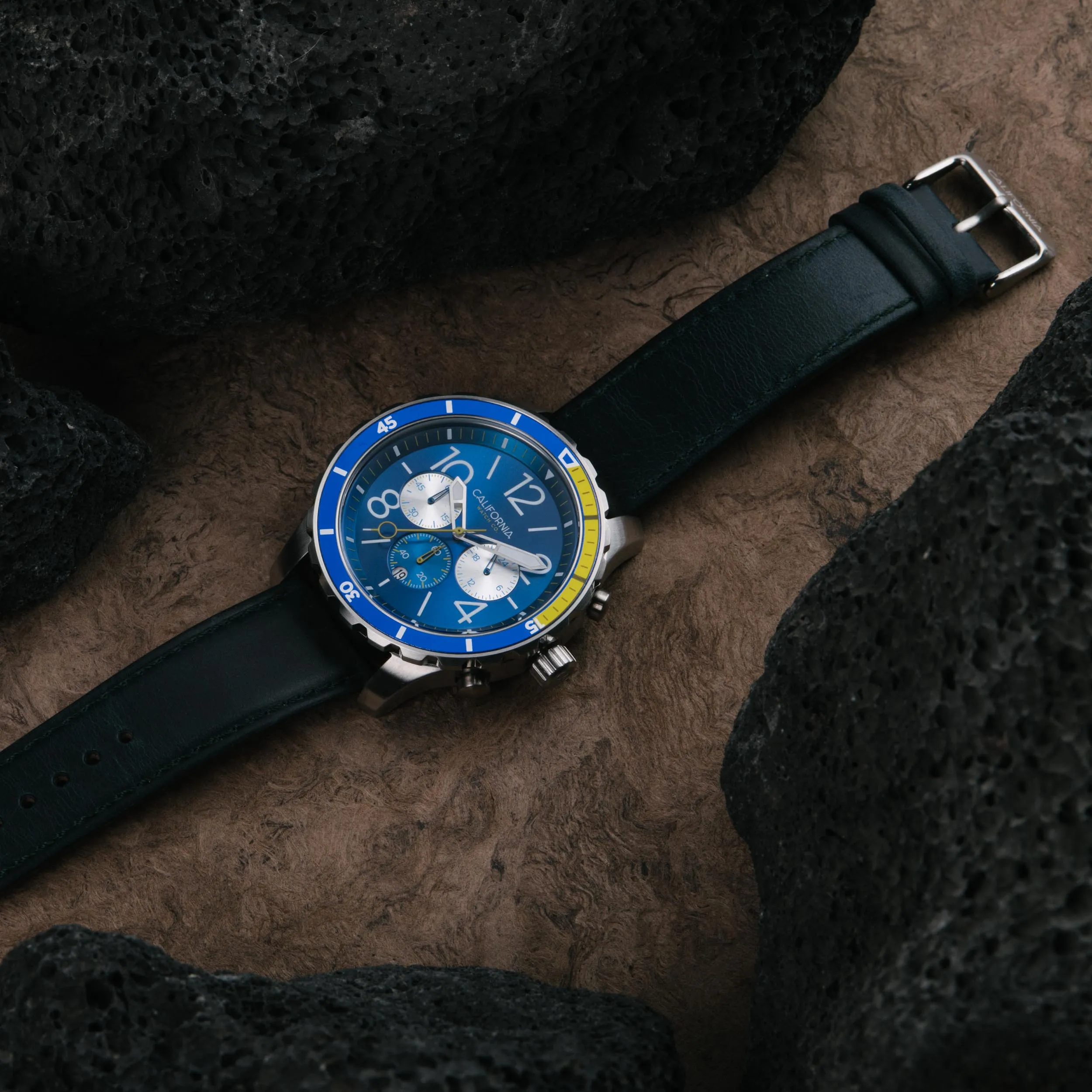 Mavericks Chrono Leather Navy Yellow