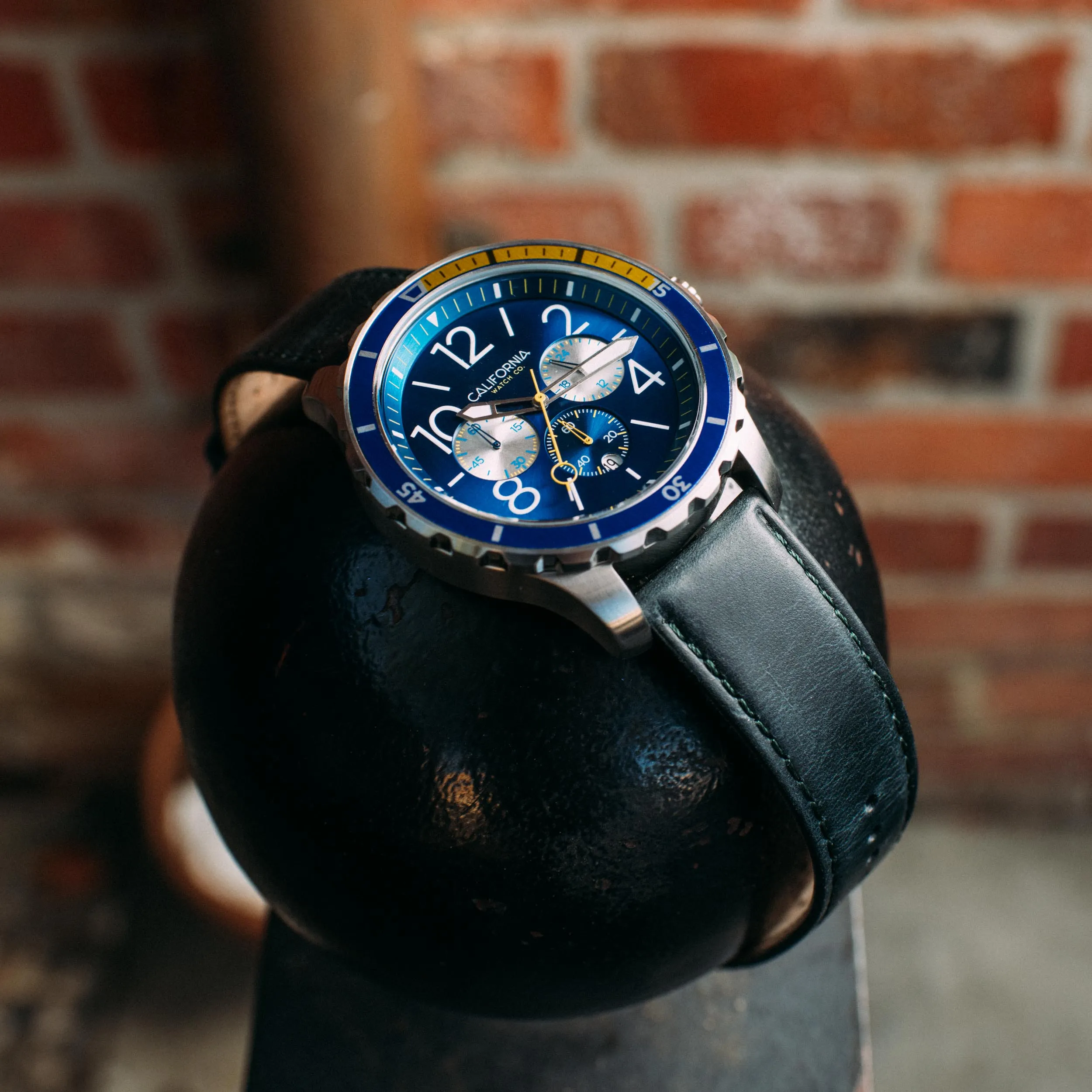 Mavericks Chrono Leather Navy Yellow