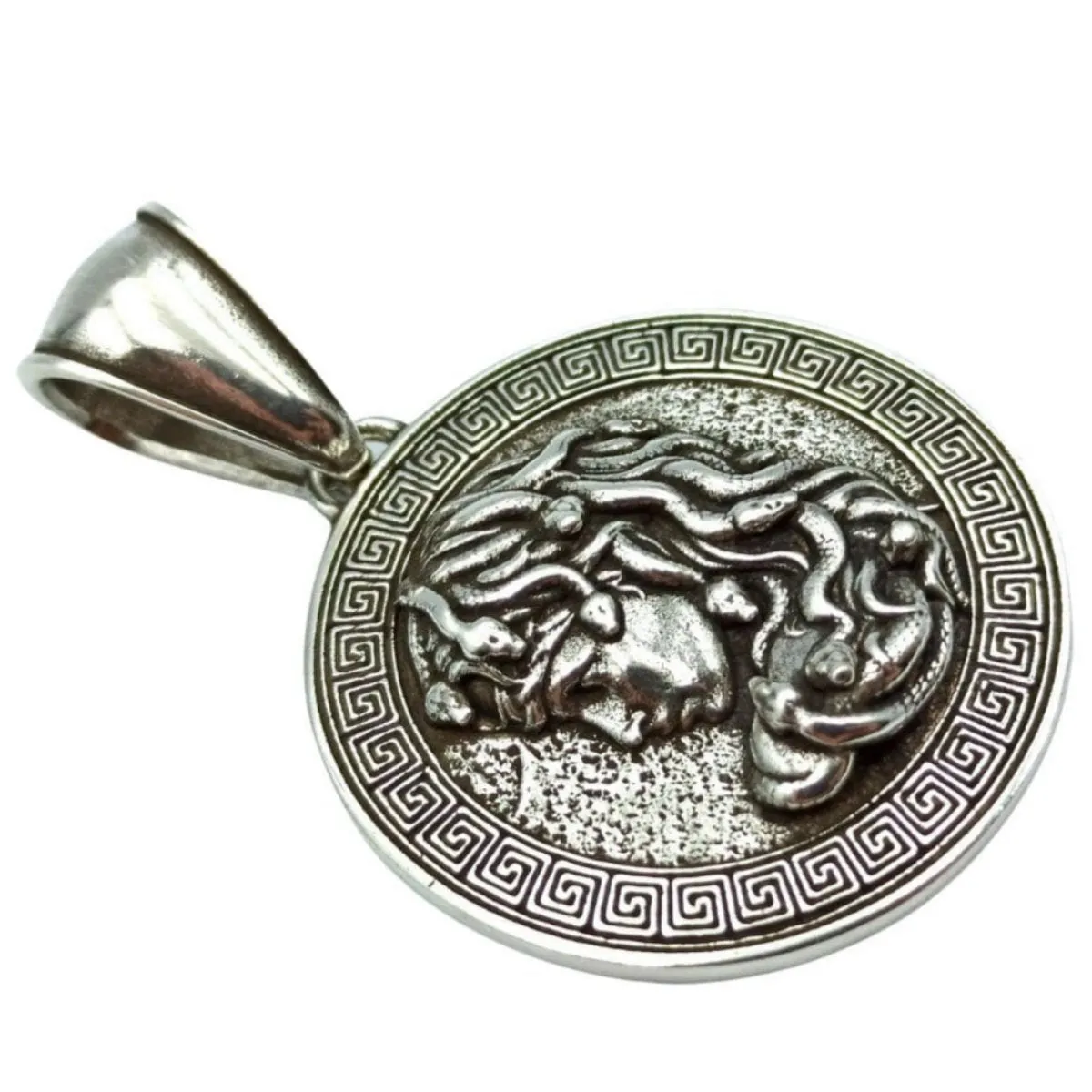Medusa Gorgon silver pendant