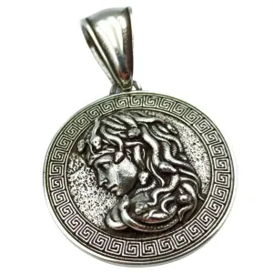 Medusa Gorgon silver pendant