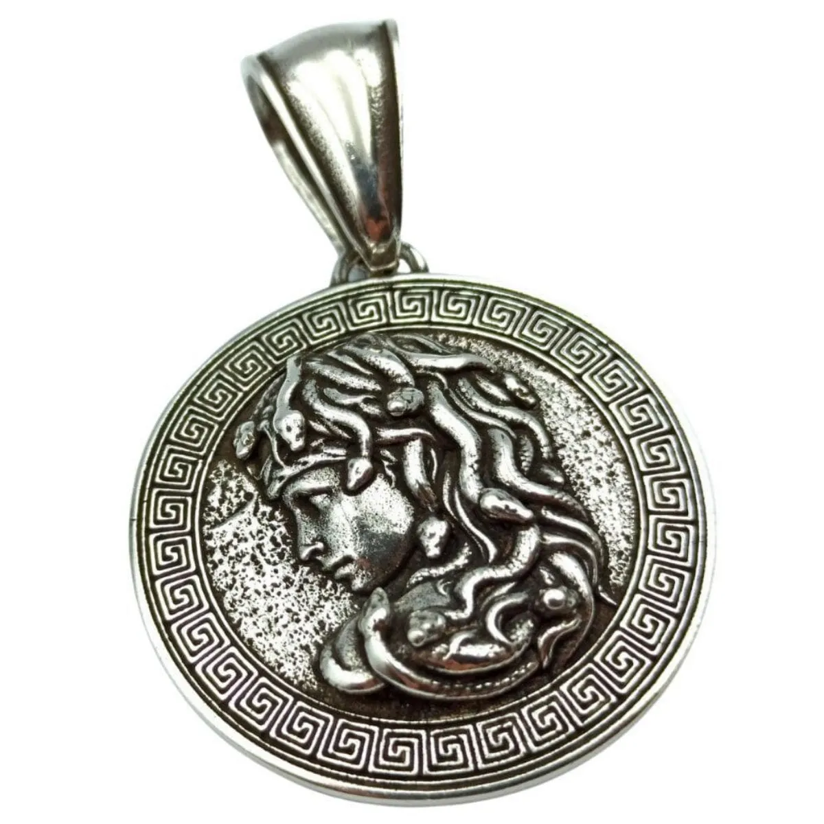 Medusa Gorgon silver pendant