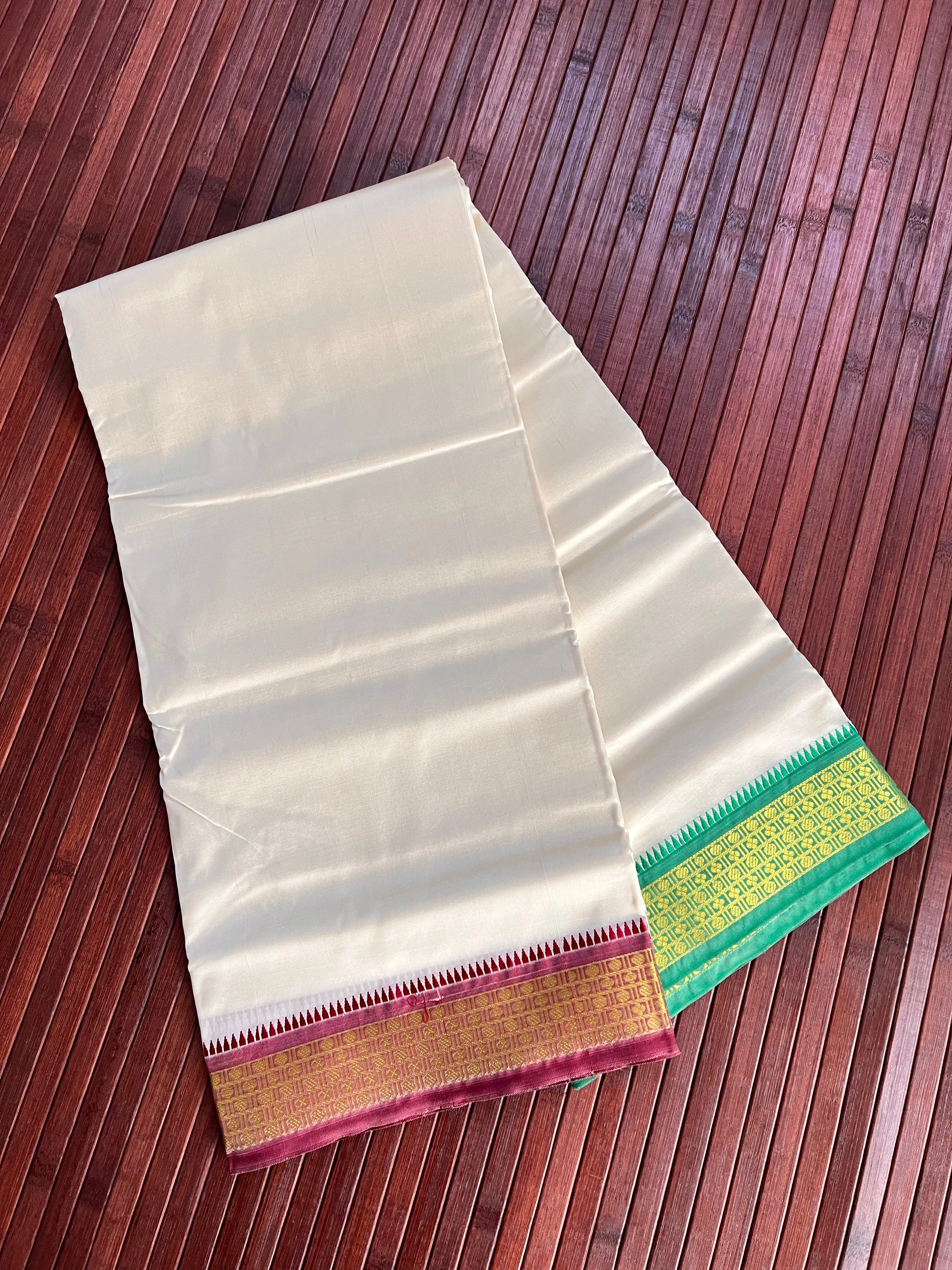 Men’s Soft Silk Semi Pattu Pancha Kanduva Set