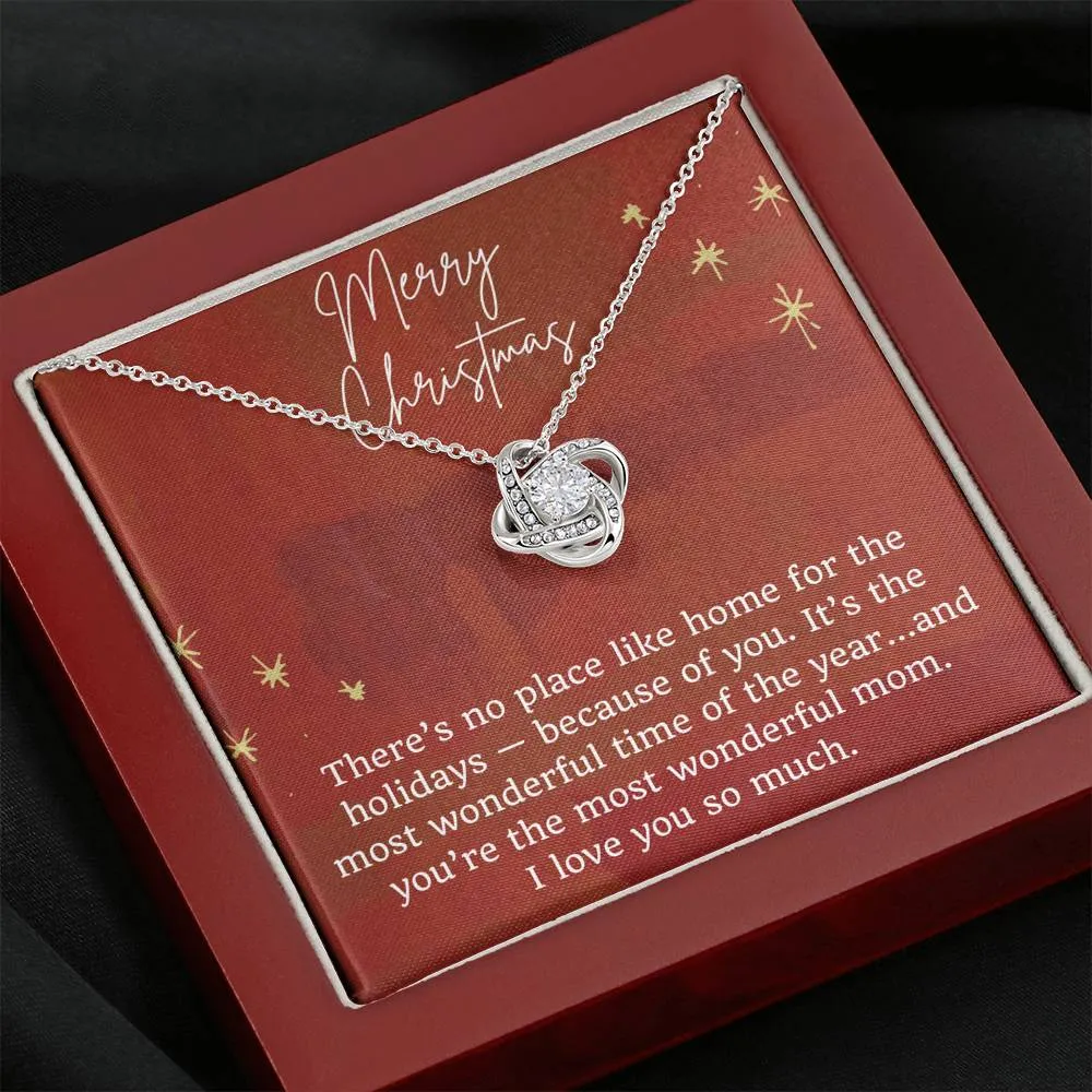 Merry Christmas Love Knot Necklace for Mom