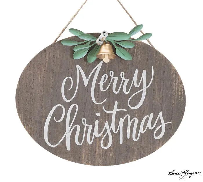 MERRY CHRISTMAS NATURAL WALL HANGING