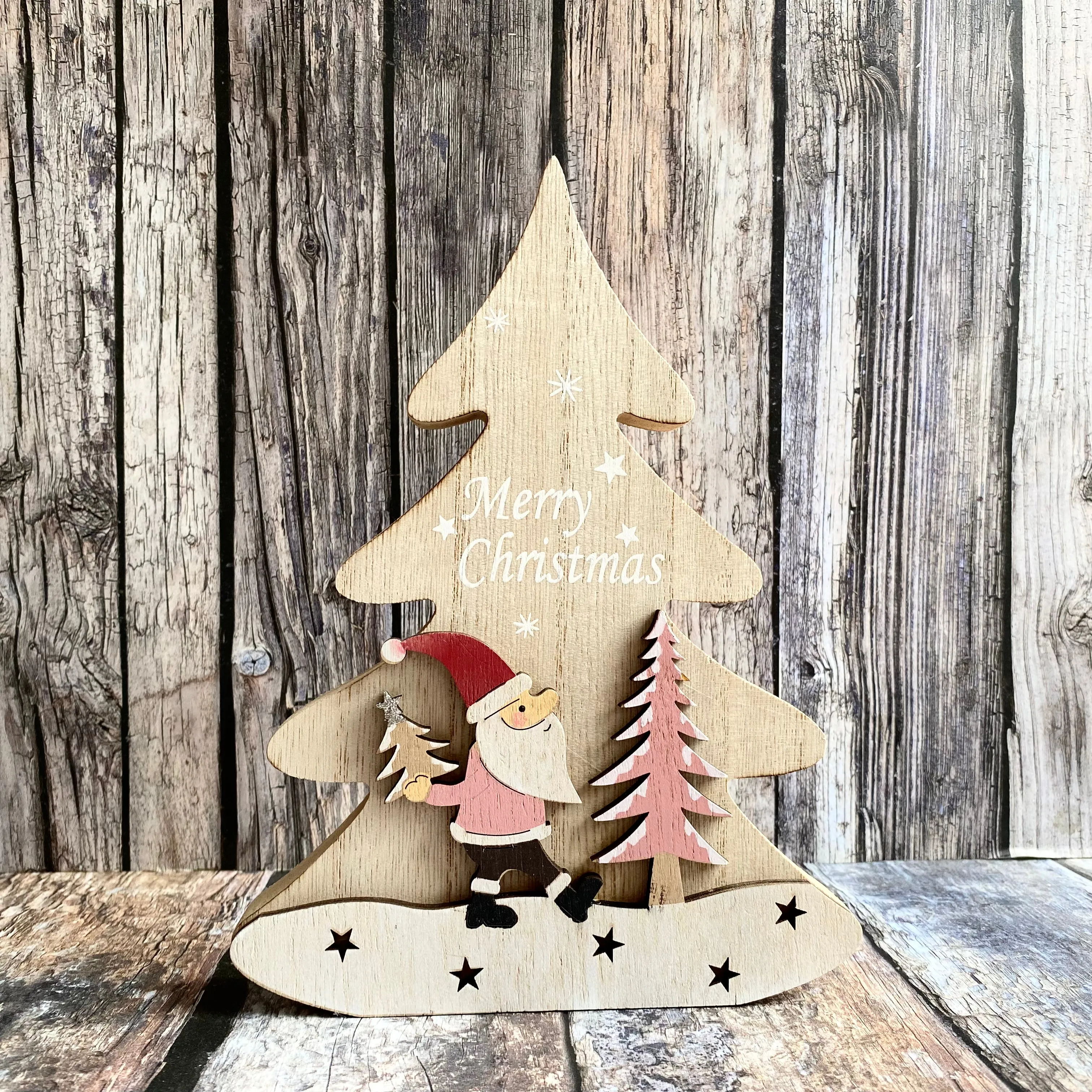 Merry Christmas Wooden Tree