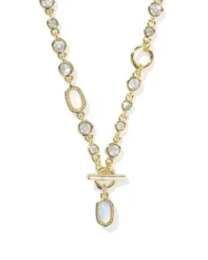 Mini Elisa Abbie Strand Necklace In Gold White Mix