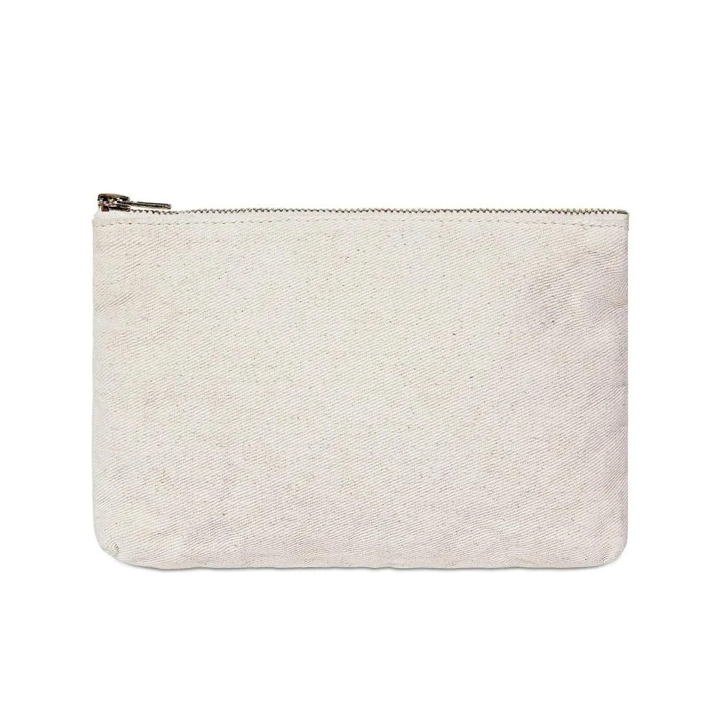 Mini White Denim Pouch