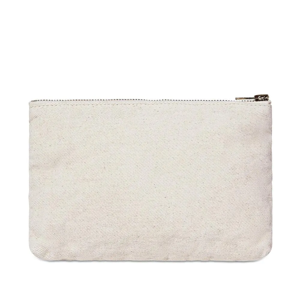 Mini White Denim Pouch