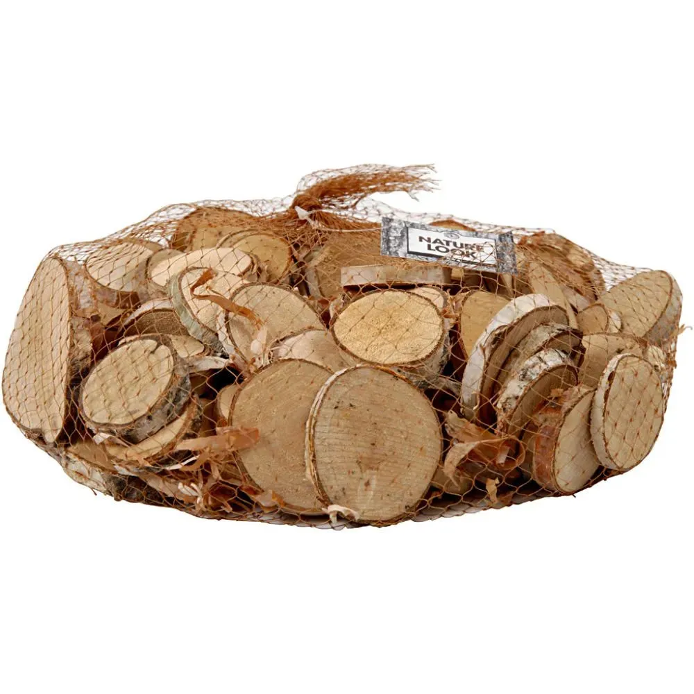 Mini Wood Bark Mix Slices Rustic Assortment Craft Decoration Material 25-45 mm