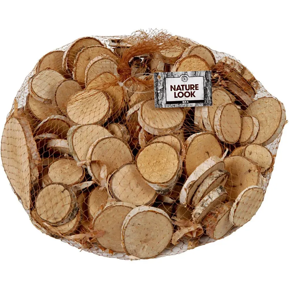 Mini Wood Bark Mix Slices Rustic Assortment Craft Decoration Material 25-45 mm