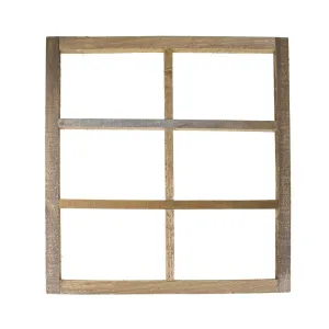 Miniature Wooden Six Panel Window Frame, 22-Inch