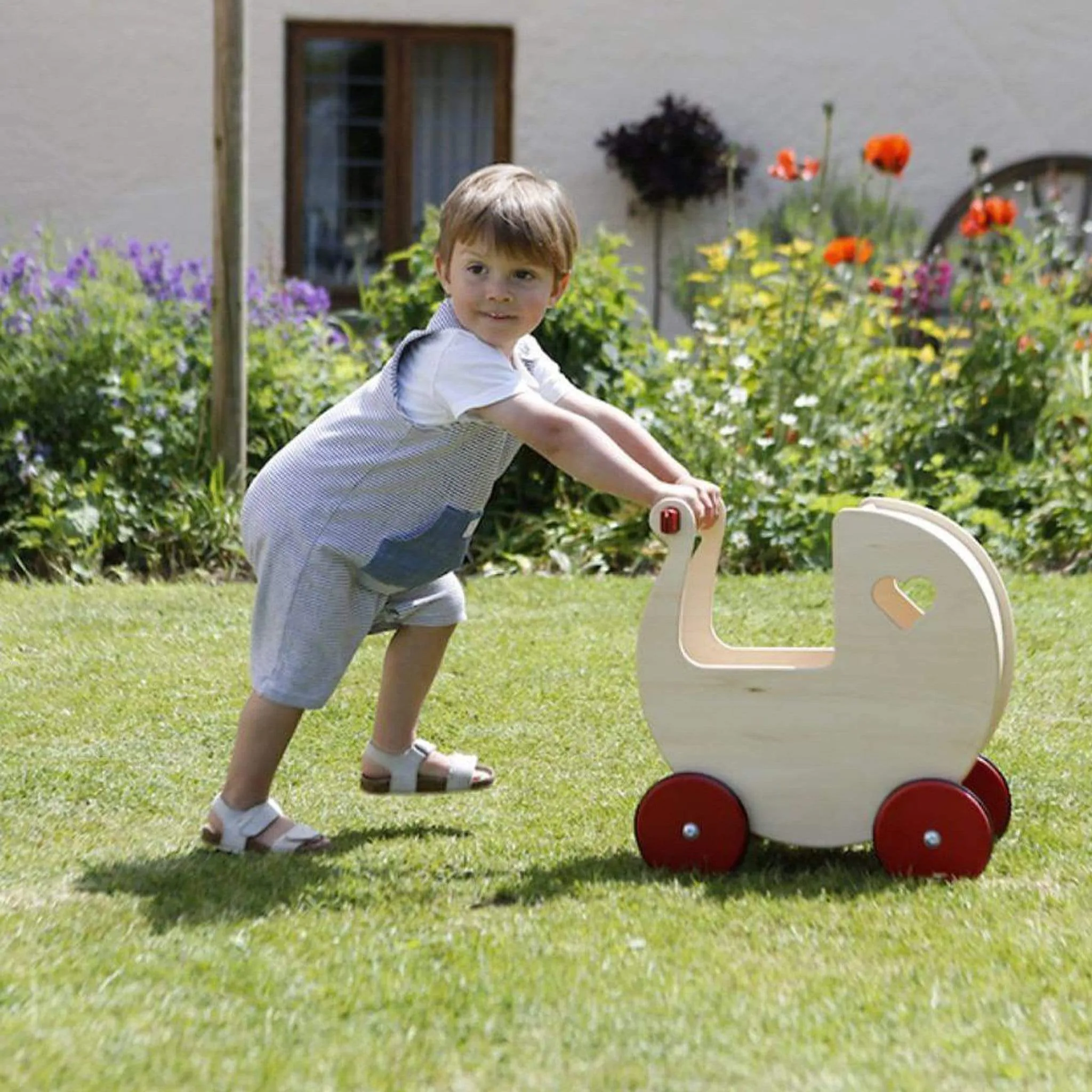 Moover Wooden Dolls Pram Natural