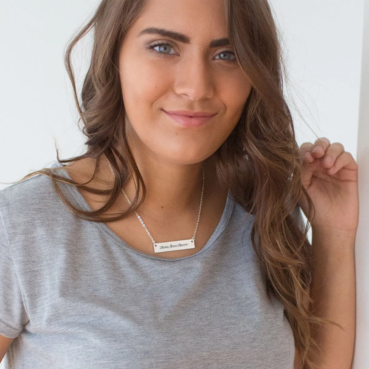 Mothers Against Misogyny Gold / Silver Bar Necklace