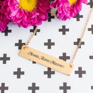 Mothers Against Misogyny Gold / Silver Bar Necklace