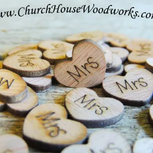 Mrs Wood Hearts -100 ct - 1/2 inch