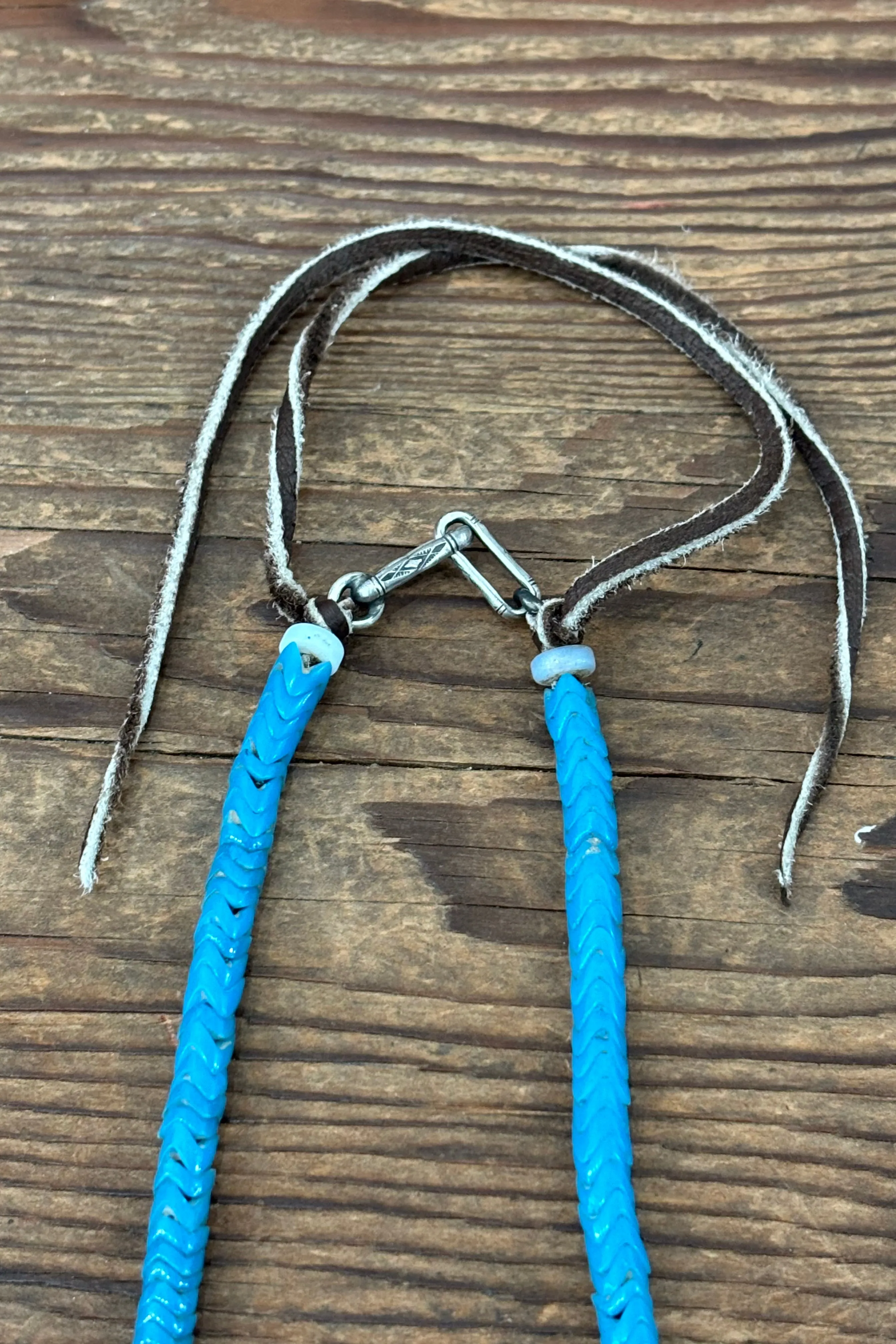 Mt. Hill "Butterfly Concho & Snake Bone Glass Beaded" Necklace