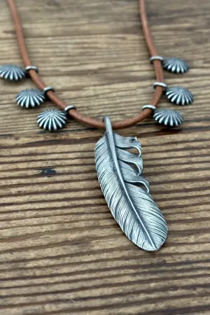 Mt. Hill "Concho Feather" Necklace