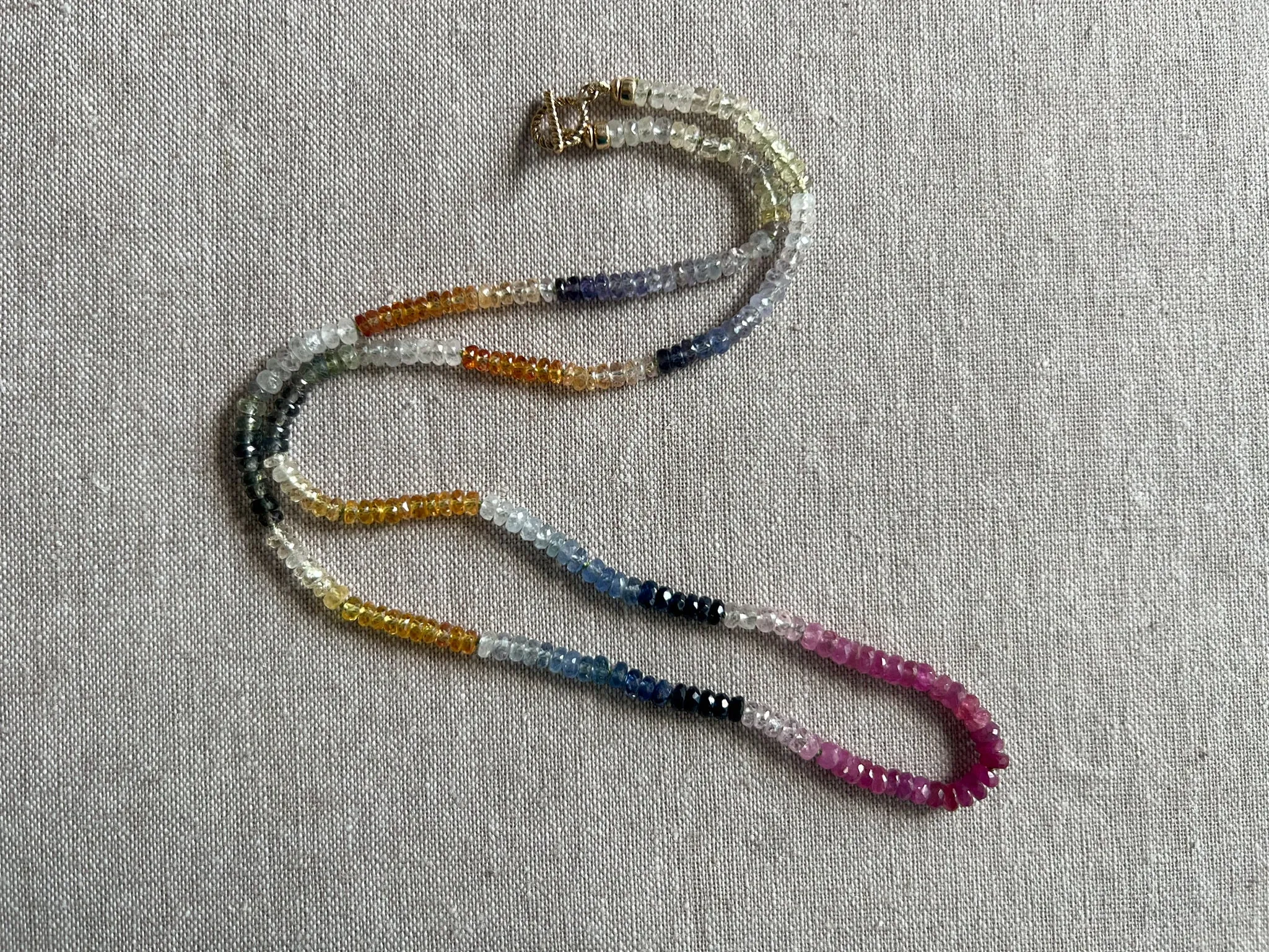 Multi-Colored Sapphire Necklace, AAA 