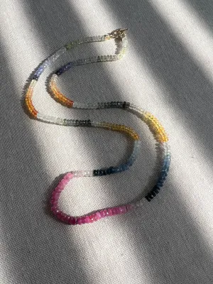 Multi-Colored Sapphire Necklace, AAA 