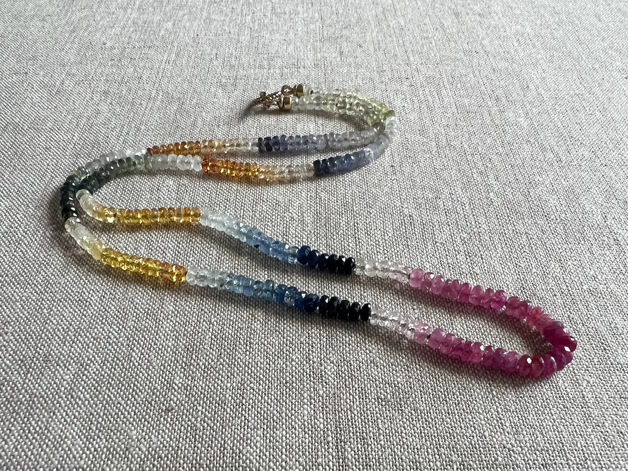 Multi-Colored Sapphire Necklace, AAA 