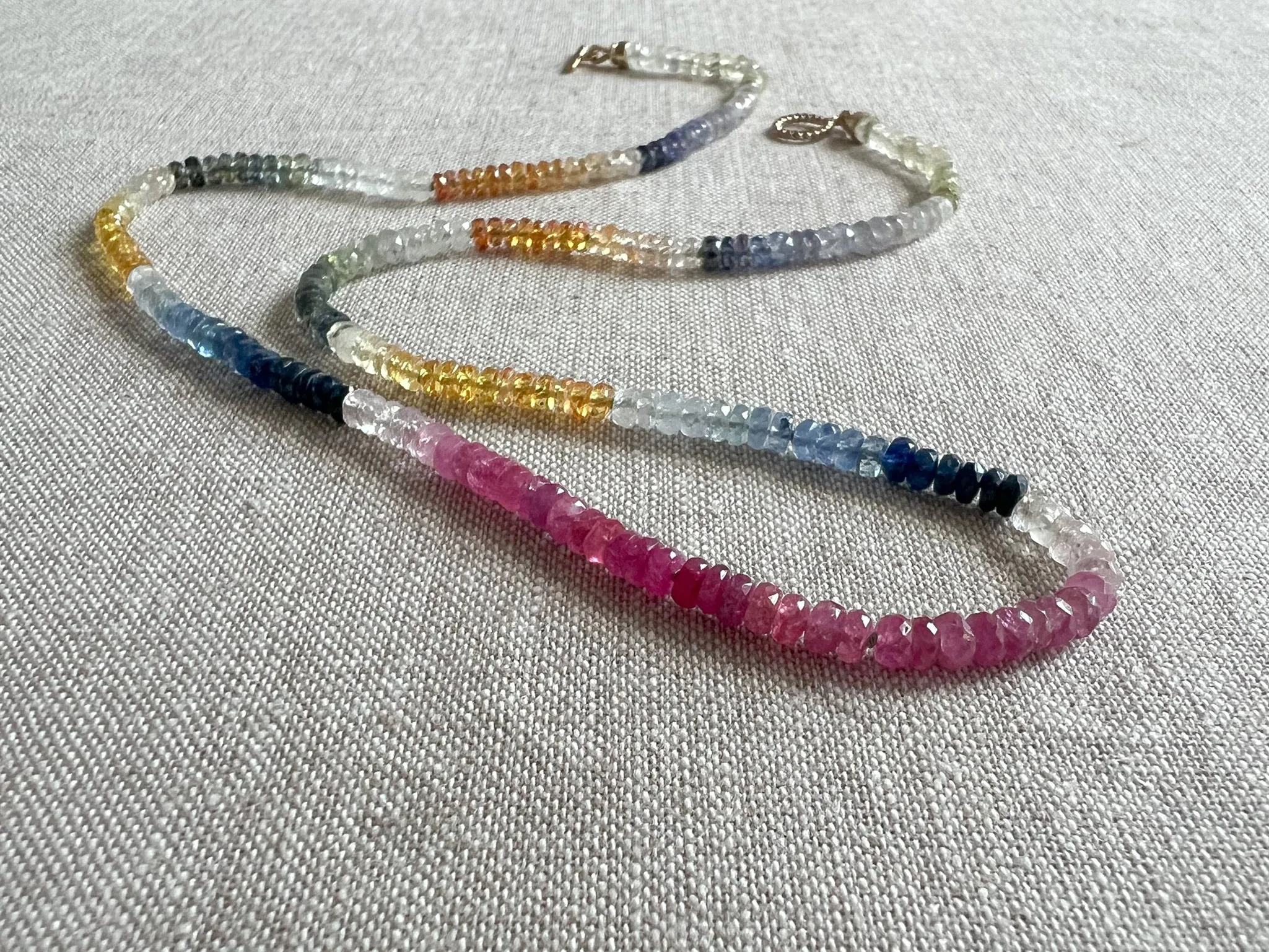 Multi-Colored Sapphire Necklace, AAA 