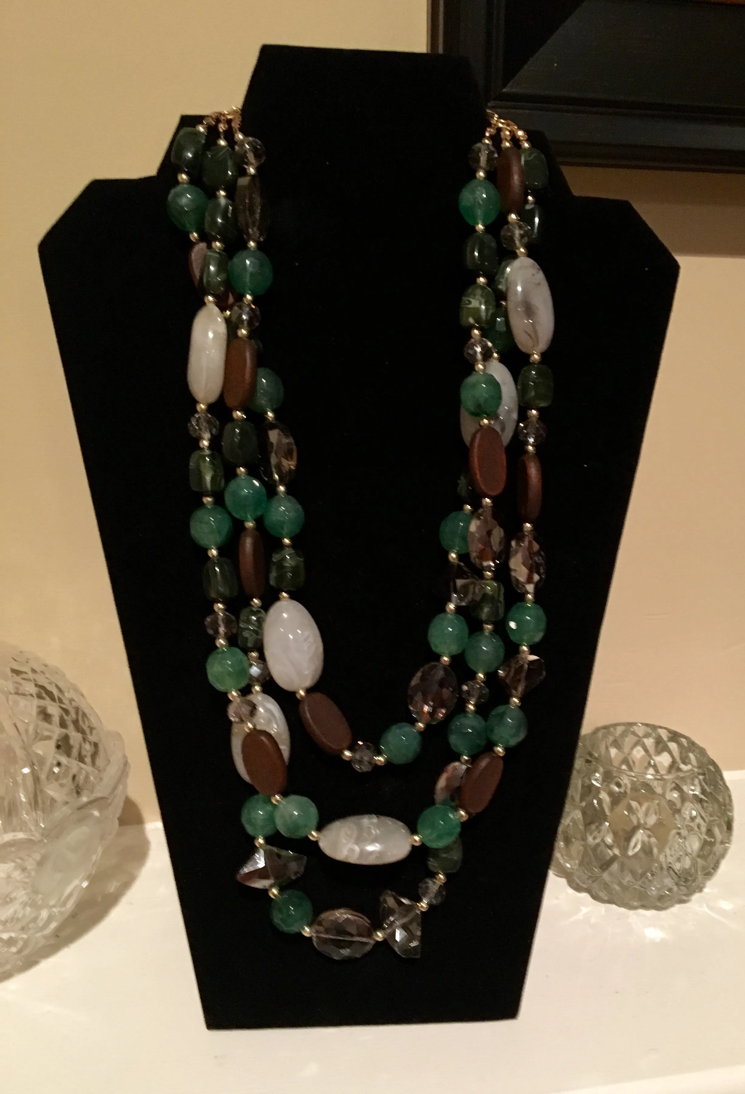 Multicolor Green or Blue Necklace w/Semi-precious stones