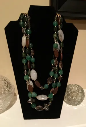 Multicolor Green or Blue Necklace w/Semi-precious stones