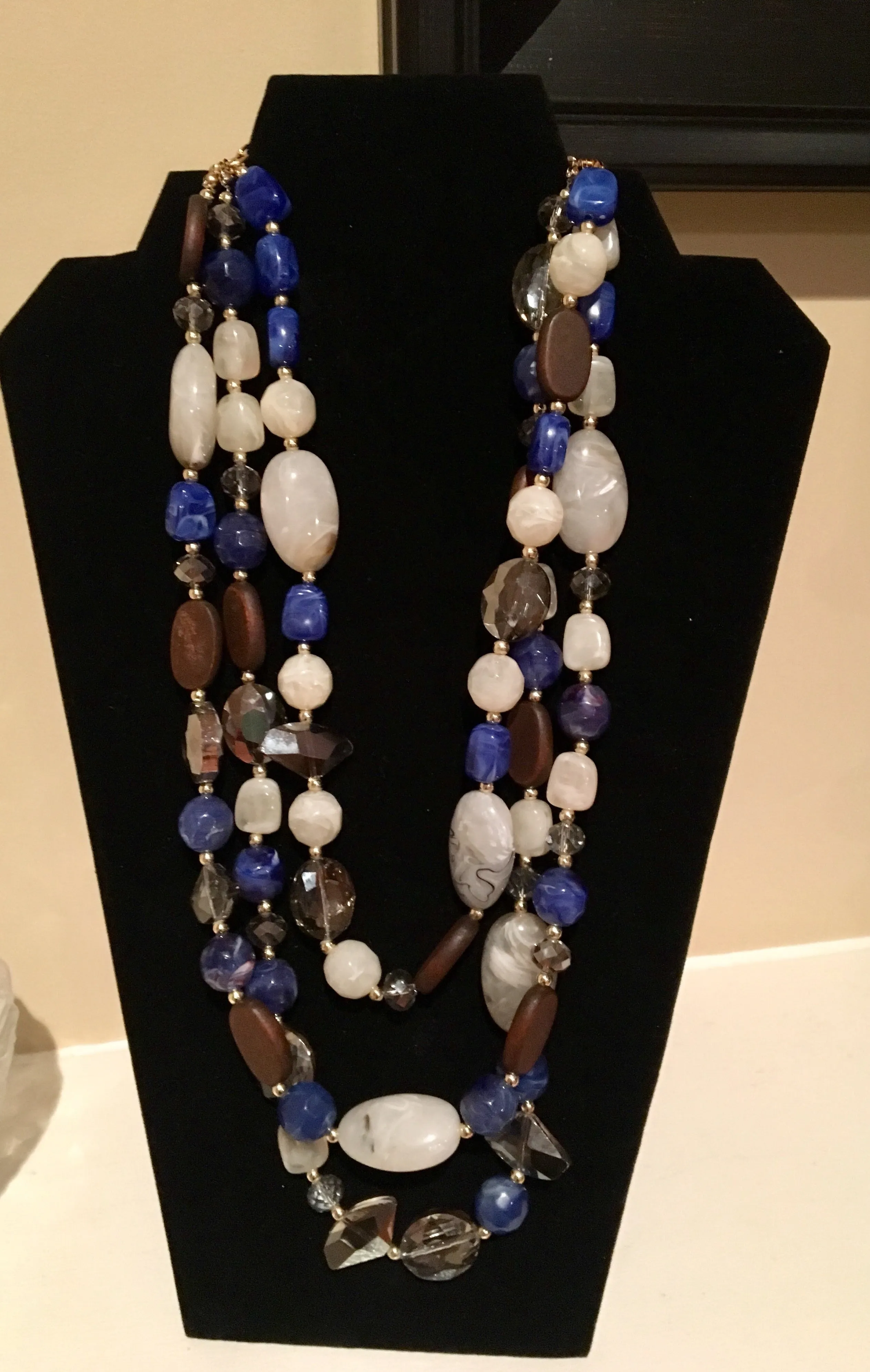 Multicolor Green or Blue Necklace w/Semi-precious stones