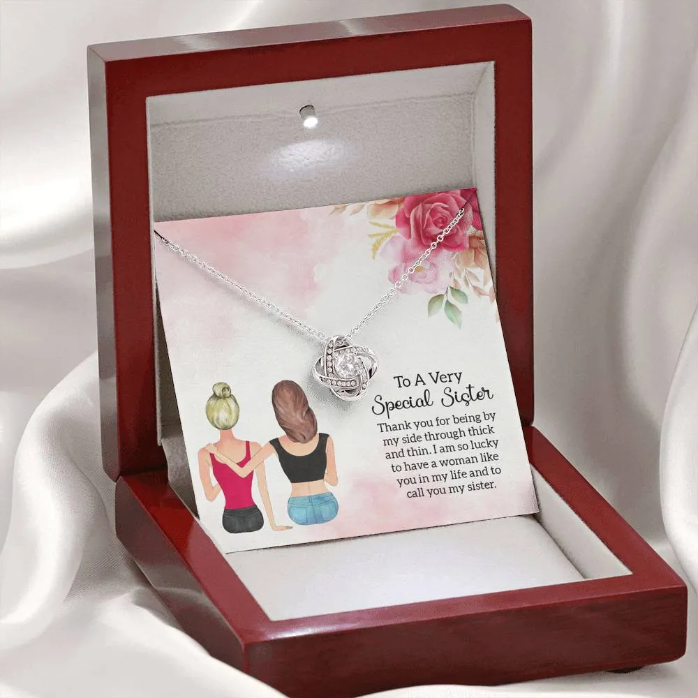 My sidekick - Love Knot Necklace for Sister