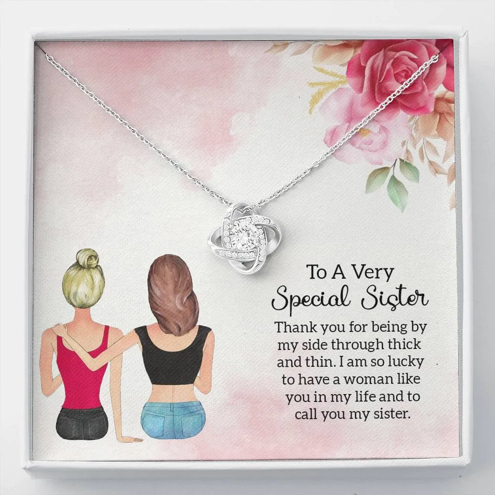 My sidekick - Love Knot Necklace for Sister