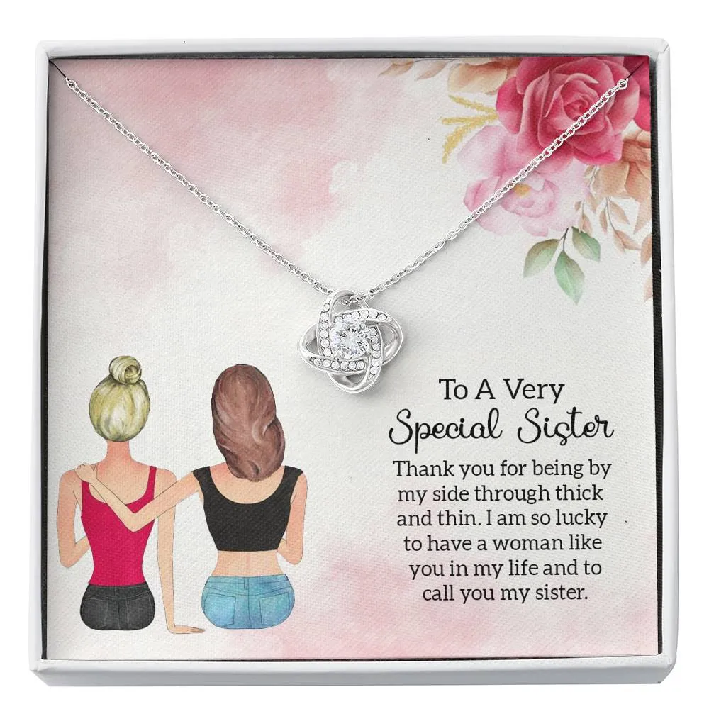 My sidekick - Love Knot Necklace for Sister