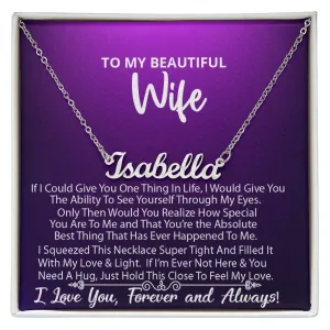 Name Necklace (Personalized) -To My Beautiful Wife v1 (#385290973981)