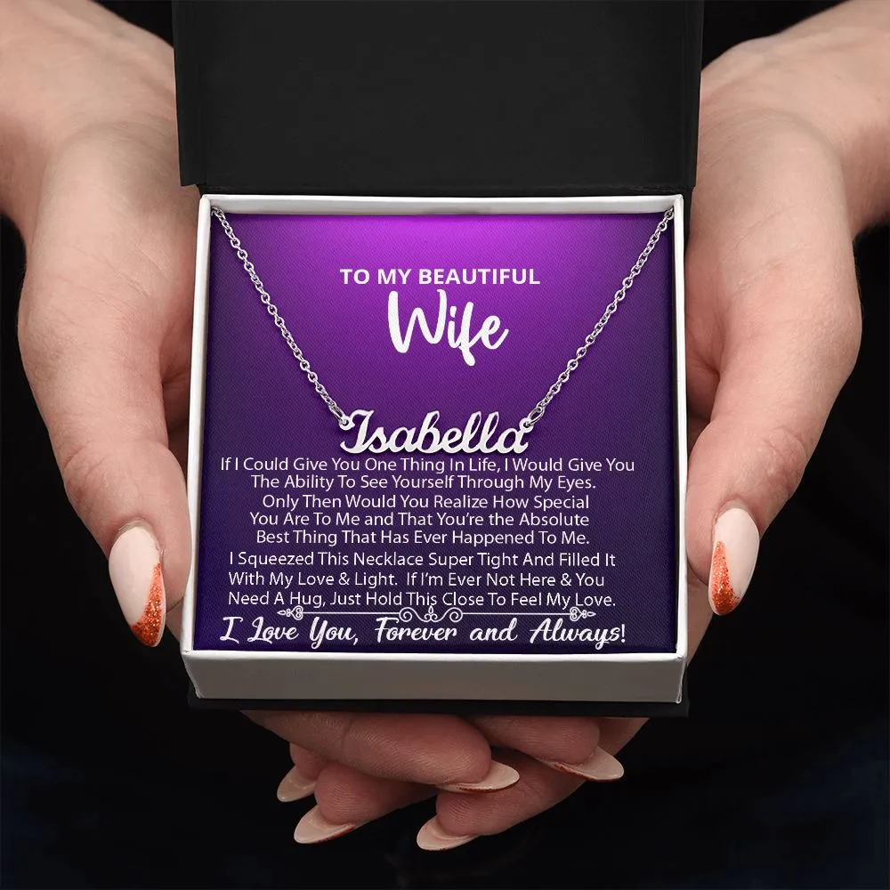 Name Necklace (Personalized) -To My Beautiful Wife v1 (#385290973981)
