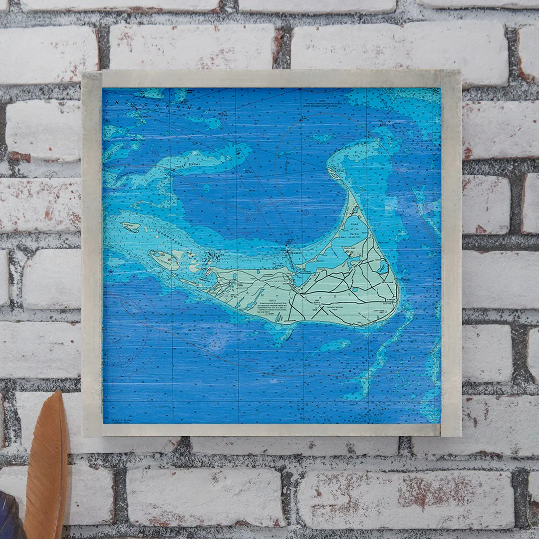 Nantucket Chart Map 24” x 24” Wall Art