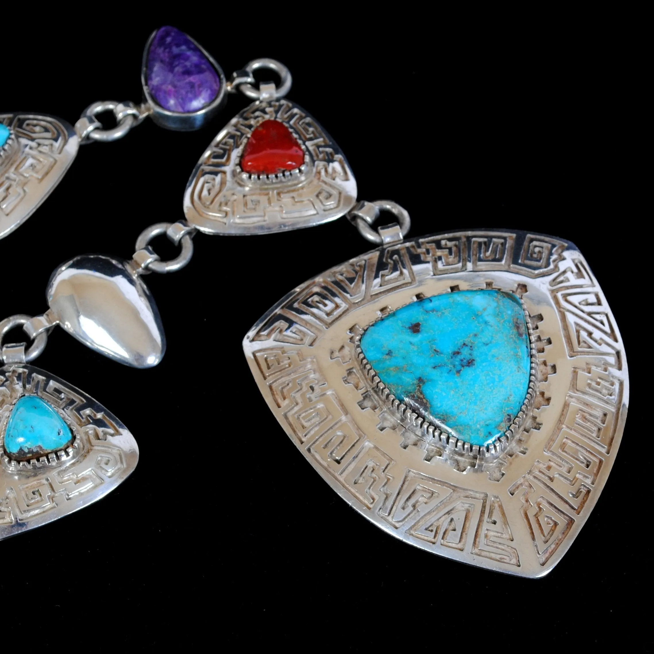 Native American Indian Turquoise Medallion Necklace