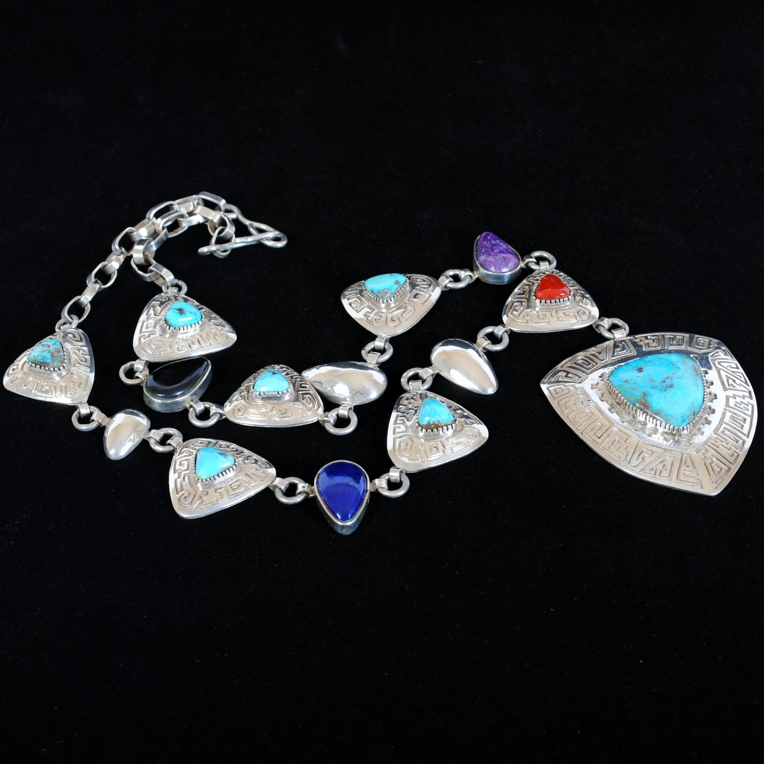 Native American Indian Turquoise Medallion Necklace