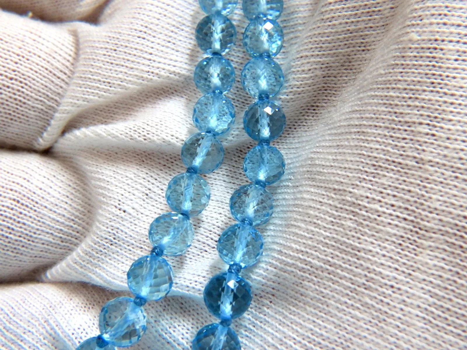 NATURAL 260CT. BLUE TOPAZ & SAPPHIRE DIAMOND NECKLACE 14KT