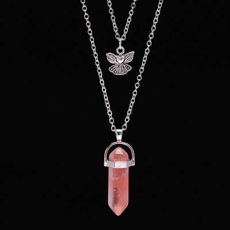 Natural Stone Pendant Charms Necklace