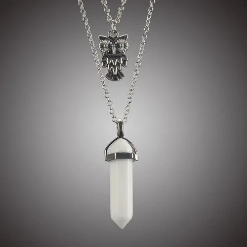 Natural Stone Pendant Charms Necklace
