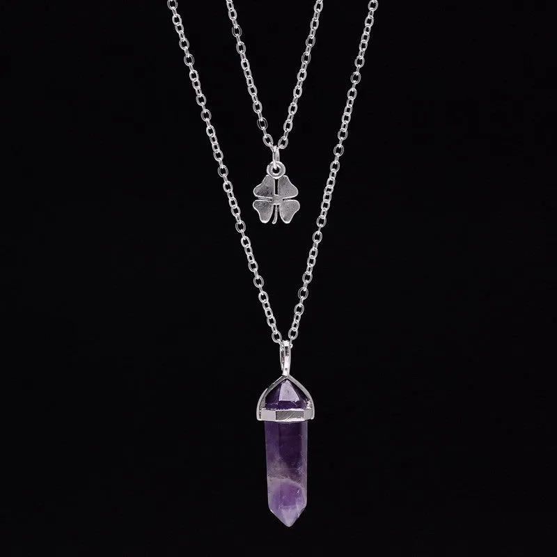 Natural Stone Pendant Charms Necklace