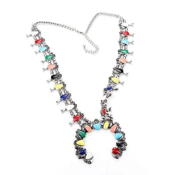 Natural Stone Tribal Necklace & Earrings